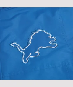 Starter Detroit Lions Parka Blue Hooded Varsity Jacket Homage
