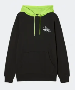 Stussy Two Tone Hoodie Black and Green
