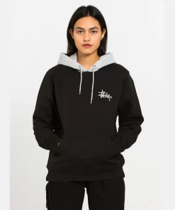 Stussy Unisex Two Tone Black Hoodie Women