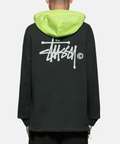 Stussy Unisex Two Tone Hoodie black with green hood