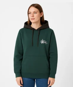 Stussy women Two Tone Hoodie Green