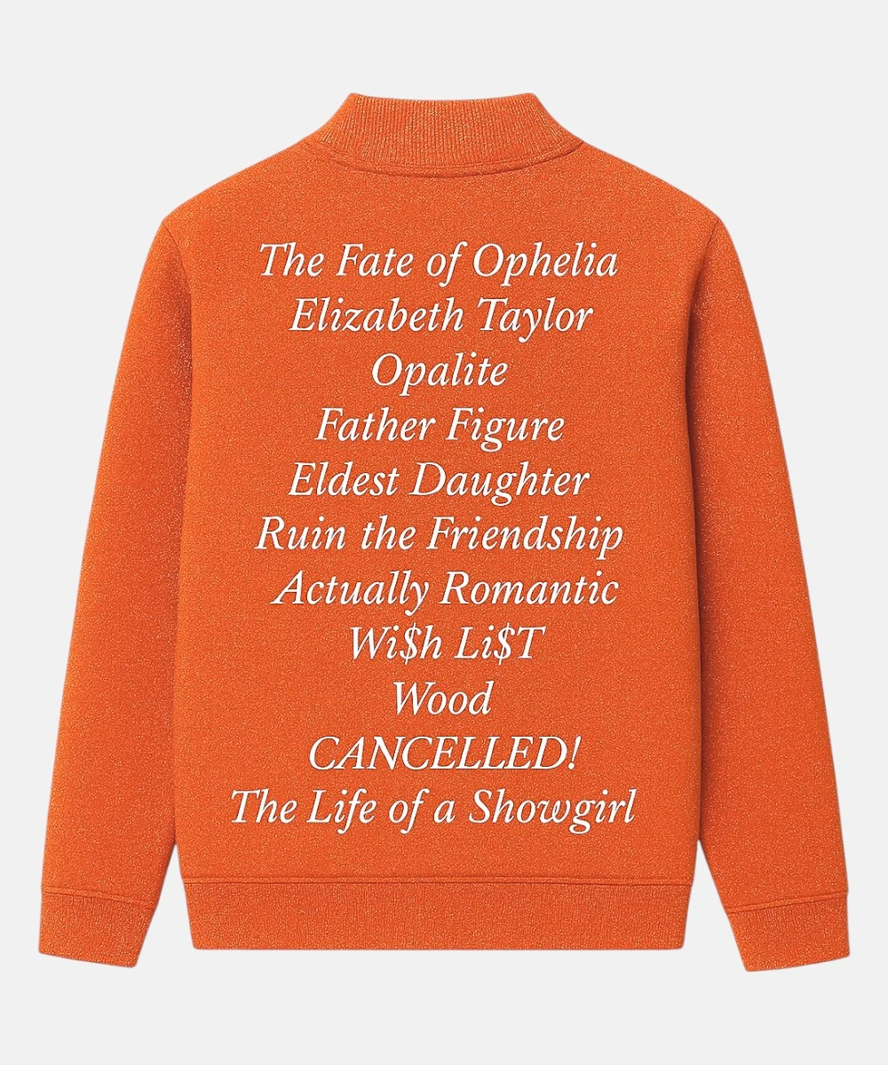 The Life Of a Show Girl Taylor Swift Glitter Orange Jacket