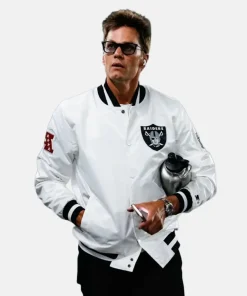 Tom Brady Las Vegas Raiders Bomber Jacket White