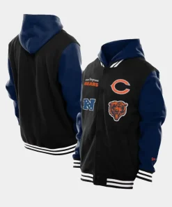Unisex Chicago Bears New Era Black Full-Snap Fleece Hoodie Jacket