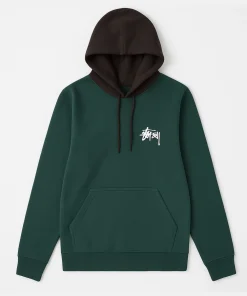 Unsex Stussy Two Tone Hoodie Green