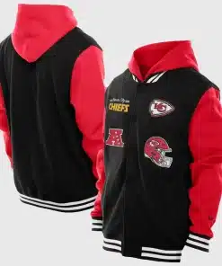 Unuses Kansas City Chiefs New Era Black Full-Snap Fleece Hoodie Jacket