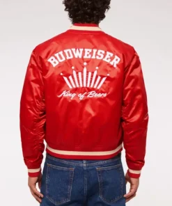 Abercrombie Budweiser Varsity Bomber Red Jacket