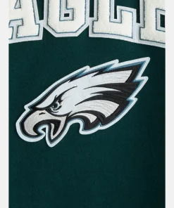 Abercrombie NFL 2024 Philadelphia Eagles Varsity Bomber Jacket Green