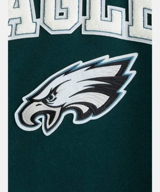 Abercrombie NFL 2024  Philadelphia Eagles Varsity Bomber Jacket Green