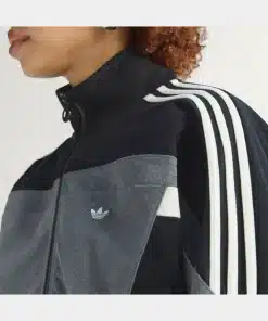 Adidas Women Blocking Black Crop Track Jacket