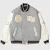 Bape x highsnobiety varsity jacket grey