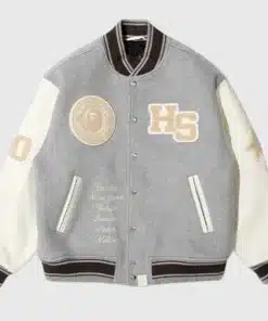 Bape x highsnobiety varsity jacket grey