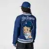 Bella Doña Los Angeles Dodgers New Era Royal Betty Boop Full-Snap Fleece Varsity Bomber Jacket