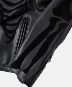 BonesFlat-TrackAllVansonBlackLeatherBiker Jacket