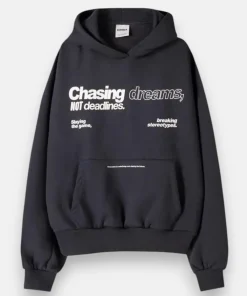 Chasing Dreams Not Deadline Gray Hoodie