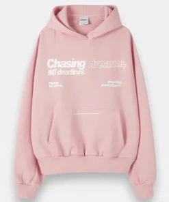 Chasing-Dreams-Not-Deadlines Hoodie Pink