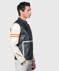 Karl-24H-Le-Ecru-mens-black-Leather-Jacket