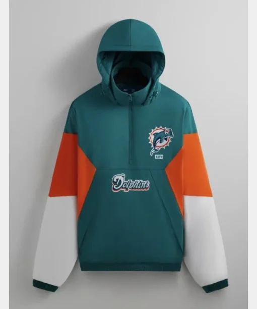 Kith x NFL 47 Dolphins Quarter Zip Anorak With Hood