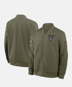 Las Vegas Raiders Nike 2025 Salute to Service Bomber Jacket Unisex