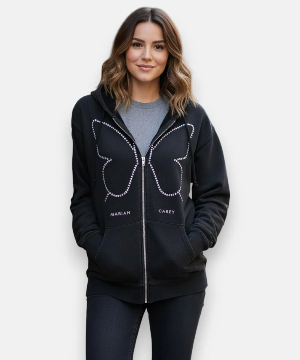 Mariah Carey Here for It All Butterfly Gem Hoodie