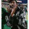 Meek Mill Super Bowl Champions Pelle Pelle Eagles Black Leather Bomber Jacket
