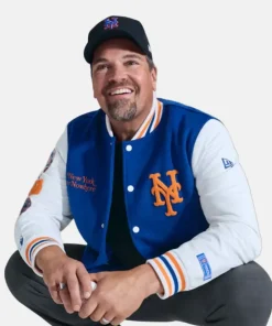 Men's New York Mets New York or Nowhere x New Era Royal NYON x MLB Slogan Full-Snap Varsity Jacket