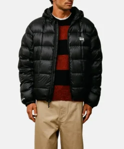 Mens Stussy Midweight Black Puffer Jacket