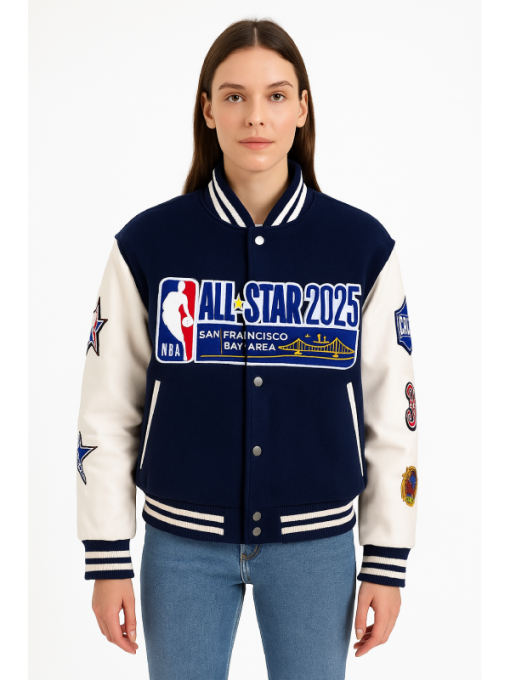 NBA women All Star 2025 GSW Varsity Jacket