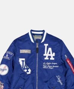 New Era Alpha Industries Los Angeles Dodgers Blue MA-1 Bomber Jacket