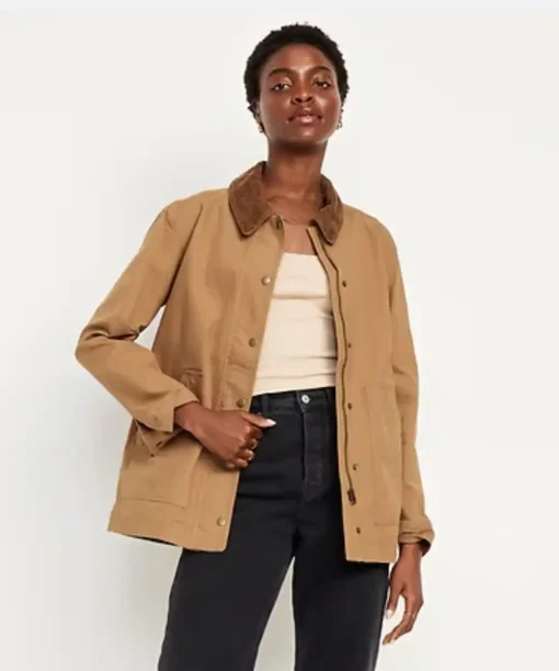 Old Navy & GAP Women’s Corduroy Canvas Collar Barn Long Jacket