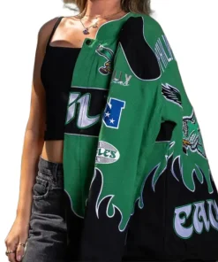 Philadelphia Eagles Kelly Green Premium Racing Bomber Jacket