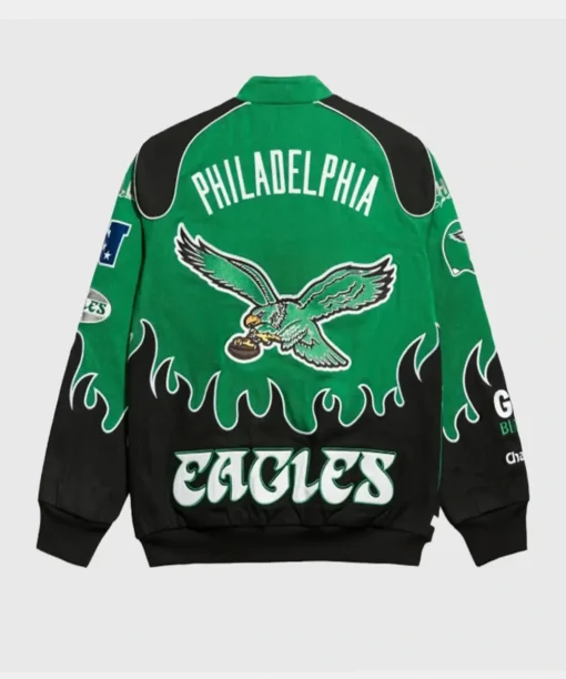 Philadelphia Eagles Kelly Green Racing Jacket