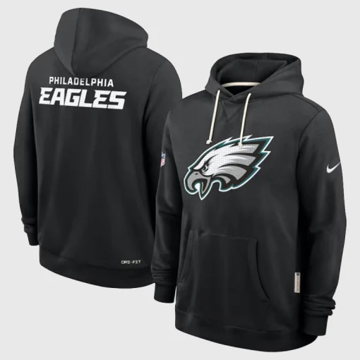 Recreated nike black philadelphia eagles sideline standard issue initial home dri fit hoodie