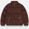 STUSSY PUFFER JACKET CHOCOLATE BROWN