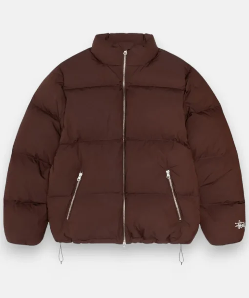 STUSSY PUFFER JACKET CHOCOLATE BROWN