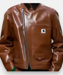 Sacai x Carhartt Brown Leather Jacket