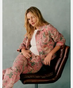 Sezane Marion Crop Jacket Almeria Print