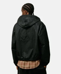Stussy Waxed Cotton Work Hooded Black Jacket
