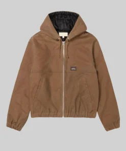 Stussy Waxed Cotton Work Jacket Brown