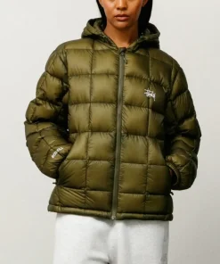 Stussy Women Midweight Hooded Puffer Jacket green