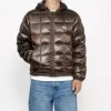 Stussy mens Midweight Hooded Puffer Jacket Brown