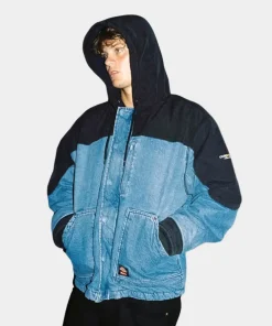 Supreme Dickies Cordura Black Hooded Work Denim Jacket Mens