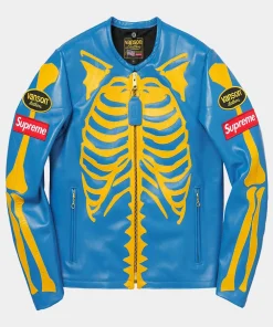 Supreme Supreme x Vanson Leather Bones Jacket Blue