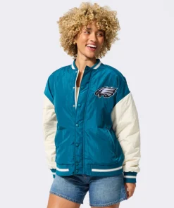 Terez Philadelphia Eagles Bomber Jacket idnight Green