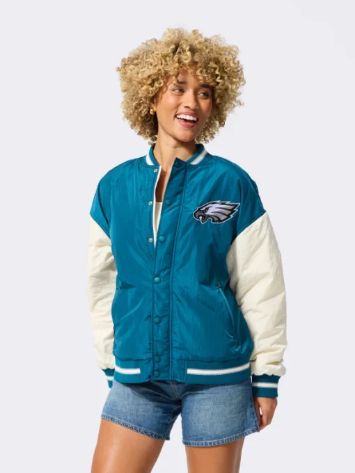 Terez Philadelphia Eagles Bomber Jacket idnight Green