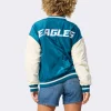 Terez-Philadelphia-Eagles-Midnight-Green-Bomber-Jacket