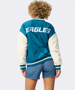 Terez-Philadelphia-Eagles-Midnight-Green-Bomber-Jacket