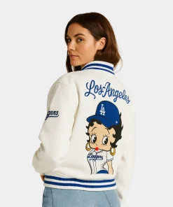 Women LA Bella Dona x New Era x Betty Boop Dodgers White Jacket