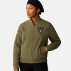 Women Olive Las Vegas Raiders Nike 2025 Salute To Service Unstoppable Force Bomber Jacket