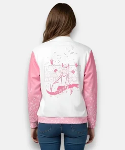 Women haru urara themed bomber jacket